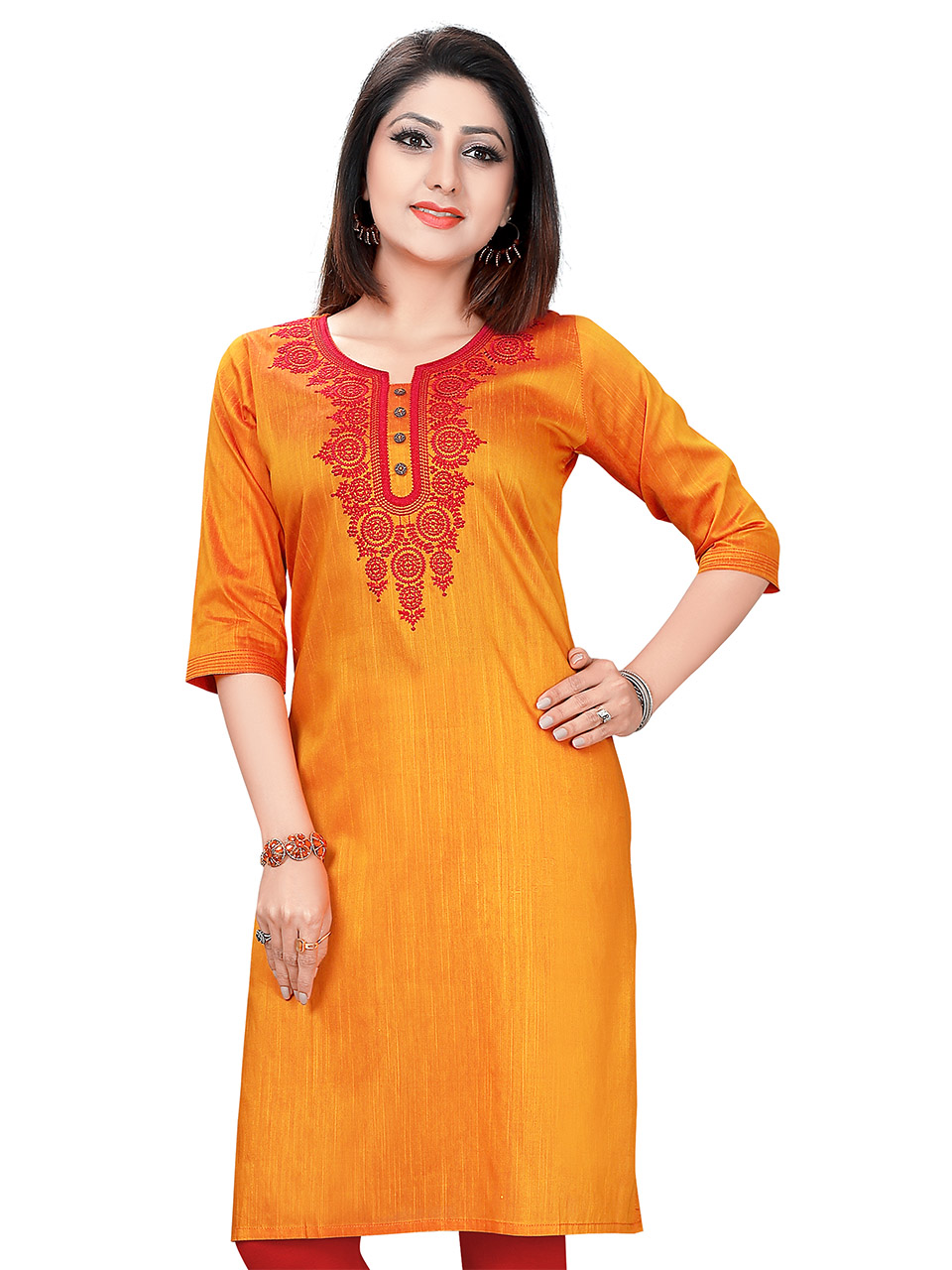 Beautiful asymmetrical satin-silk layered kurti. | Dress design patterns,  Long blouse designs, Baby girl dress design